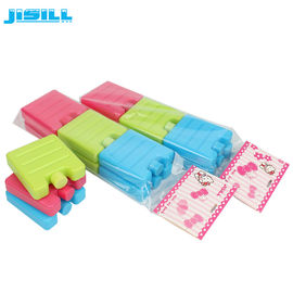Coloridos mini bloques de hielo de plástico pequeños paquetes de hielo de gel SAP CMC dentro líquido para alimentos congelados